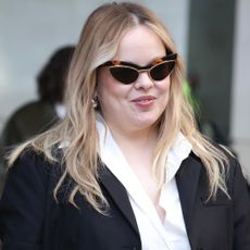 Nicola Coughlan was spotted in London wearing the white jeans trend for spring 2026