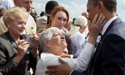 President Obama is scoring high among women, a contingent that has grown increasingly distant from the Republican party.