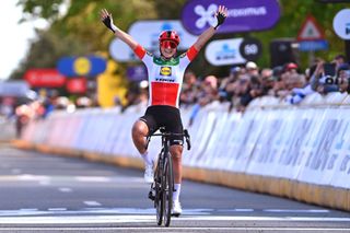 Elisa Longo Borghini winning Brabantse Pijl last week