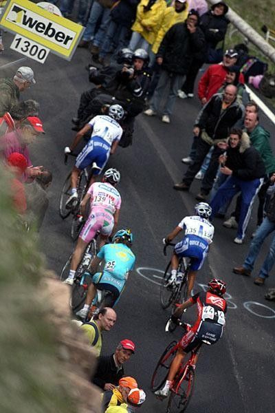 Visconti struggled in with two team-mates at his side.