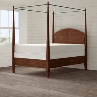 A birch canopy bed