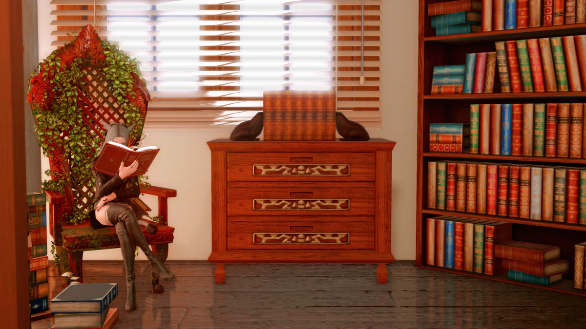Final Fantasy 14 housing, reading corner