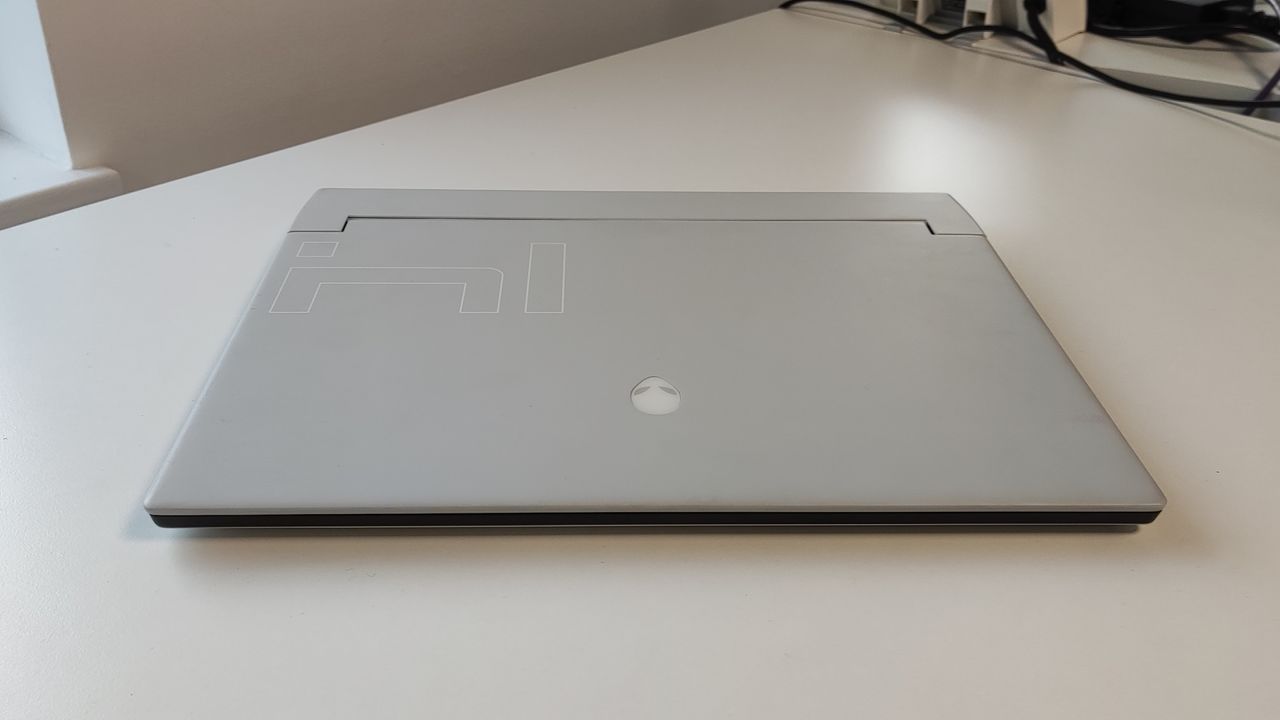 Alienware x14 on a white desk