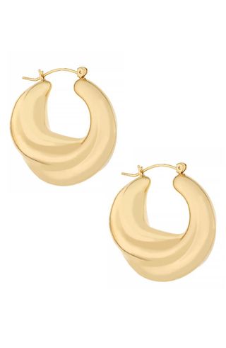 Crescent Swirl Hoop Earrings