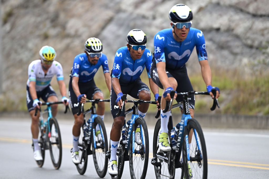 PAIPA COLOMBIA FEBRUARY 06 Nairo Quintana of Colombia and Movistar Team competes during the 4th Tour Colombia 2024 Stage 1 a 1686km stage from Paipa to Santa Rosa de Viterbo 2751m on February 06 2024 in Paipa Colombia Photo by Maximiliano BlancoGetty Images