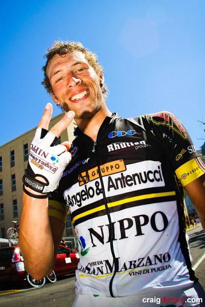Bernado Riccio (d'Angelo &amp; Antenucci - Nippo) celebrates his second stage win of the Tour.