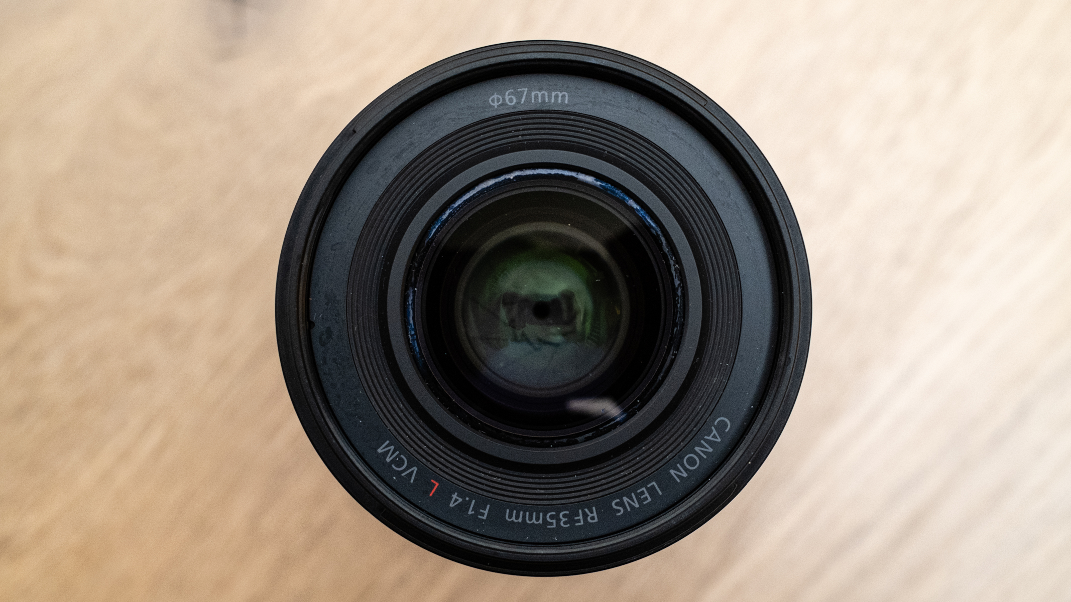 Canon RF35 f/1.4L VCM front lens element
