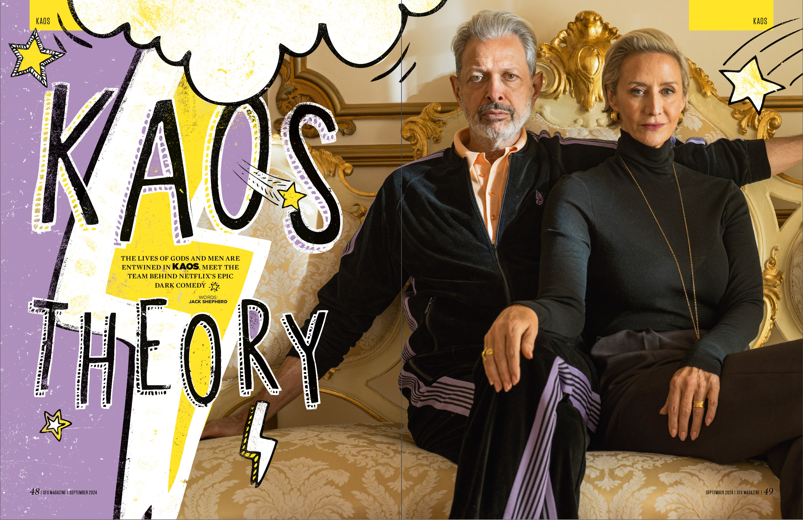 Jeff Goldblum and Janet McTeer as Zeus and Hera.