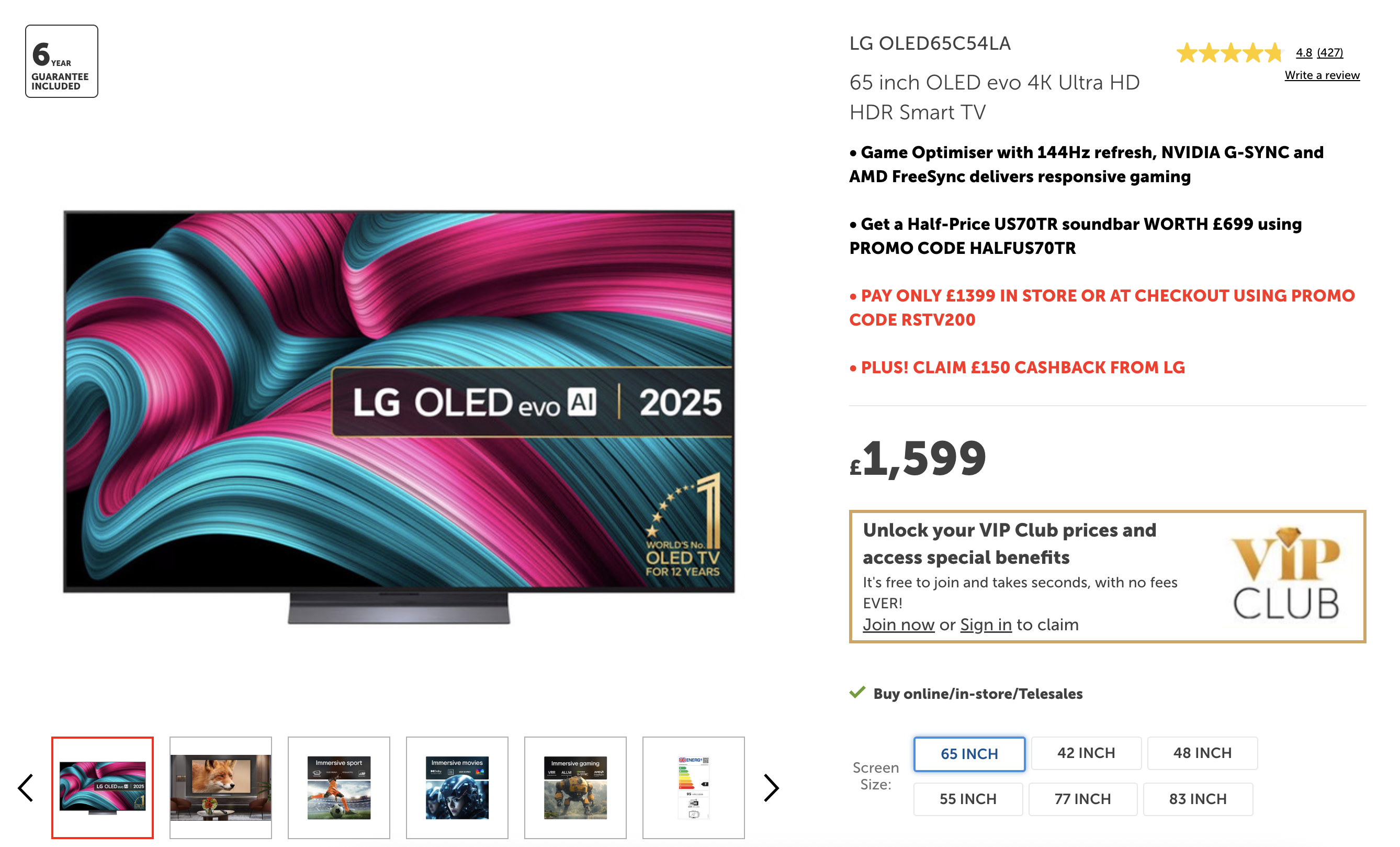 The LG C5 cashback deal