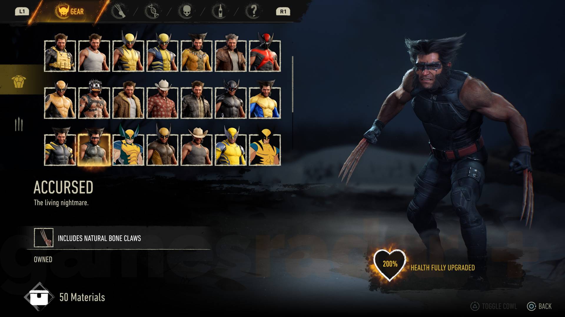 Marvel's Wolverine Accursed suit