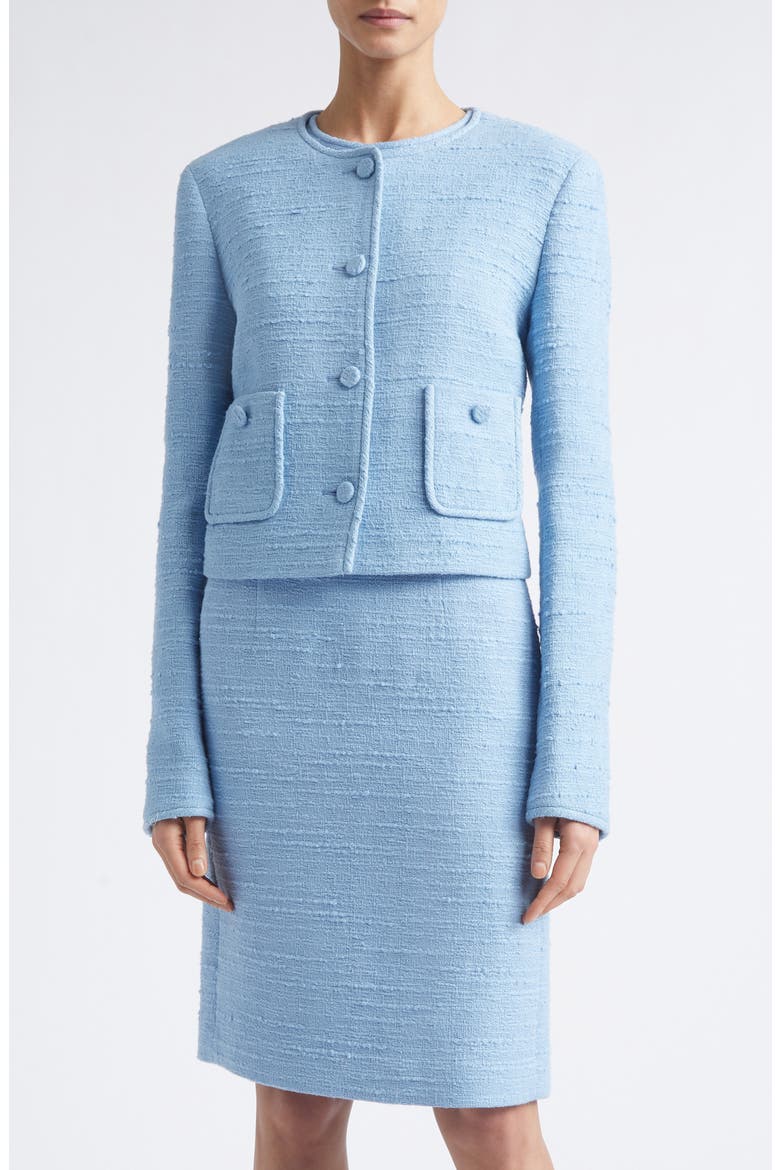 Patch Pocket Tweed Short Jacket