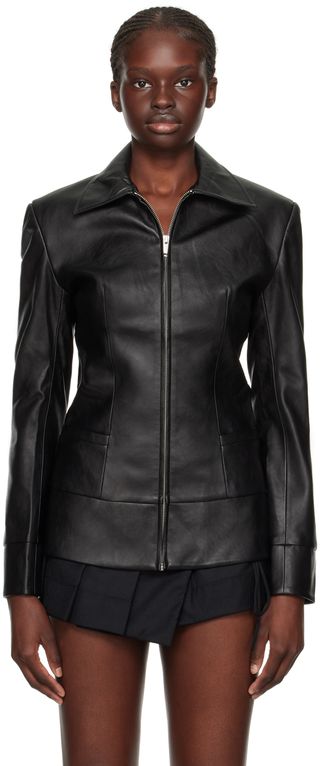Black Sabu Faux-Leather Jacket