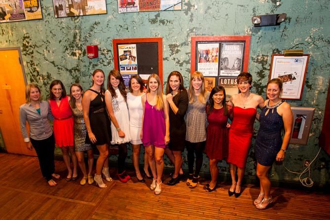 The women&rsquo;s team is dressed up for the evening&rsquo;s gala