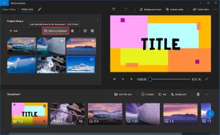 Photos video editor insert media to storyboard option