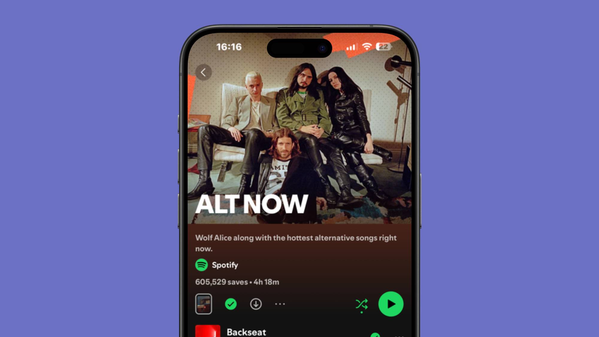 The cover of Spotify's Alt Now playlist