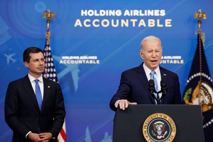 President Biden announces new rules for passengers who have their flights canceled.