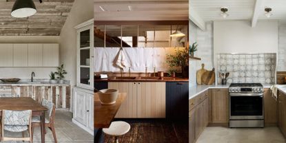 Modern rustic kitchen cabinet ideas - Vitruvius & Co kitchen with cabinet doors clad in reclaimed timber