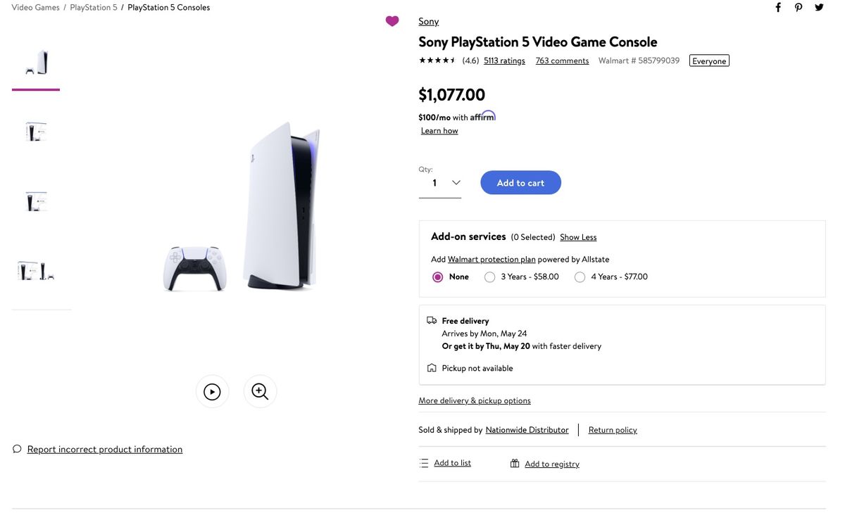 Walmart has PS5 in stock for 1,077 — do not buy Tom's Guide