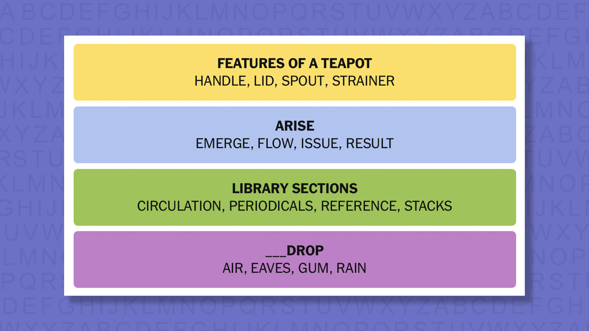 NYT Connections answers for game 924 on a purple background