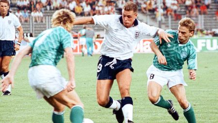 Paul Gascoigne, Andreas Brehme and Thomas Haessler