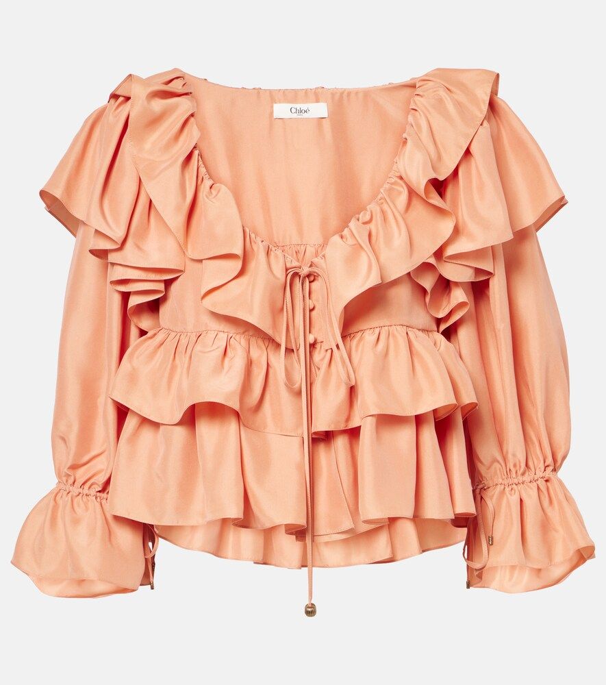 Ruffled Silk Blouse