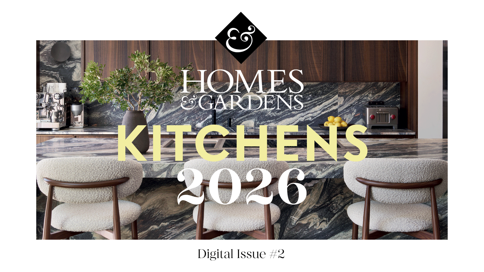 Moving GIF image of kitchen lifestyles with 'Kitchens 2026' title