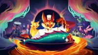 Beastro, a cartoon fox cooks a fish
