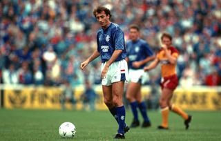 Trevor Francis in action for Rangers against Motherwell, September 1987