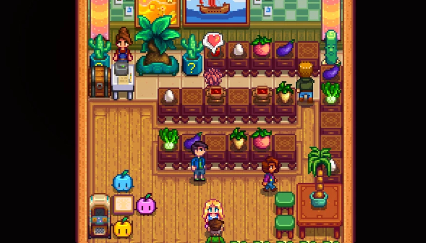 A modded shop in Stardew Valley