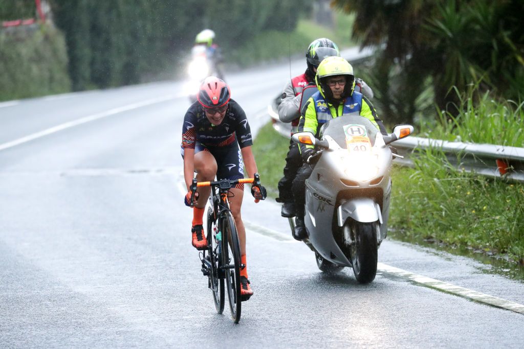 SAN SEBASTIAN SPAIN JULY 31 Giorgia Vettorello of Italy and Team Top Girls Fassa Bortolo attacks during the 3rd Donostia San Sebastian Klasikoa Women 2021 a 1398km race from DonostiaSan Sebastian to DonostiaSan Sebastian Klasikoa KlasikoaWomen UCIWWT on July 31 2021 in San Sebastian Spain Photo by Gonzalo Arroyo MorenoGetty Images