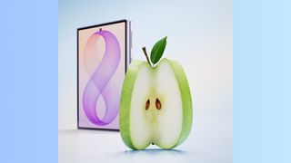 Samsung ad featuring an Apple trying to fold next to the Galaxy Z Fold 8