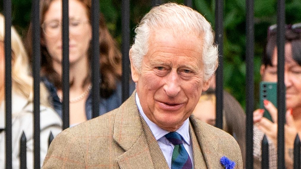 King Charles greeted a special Balmoral guest as he was inspecting Balaklava Company, 5th Battalion, The Royal Regiment of Scotland