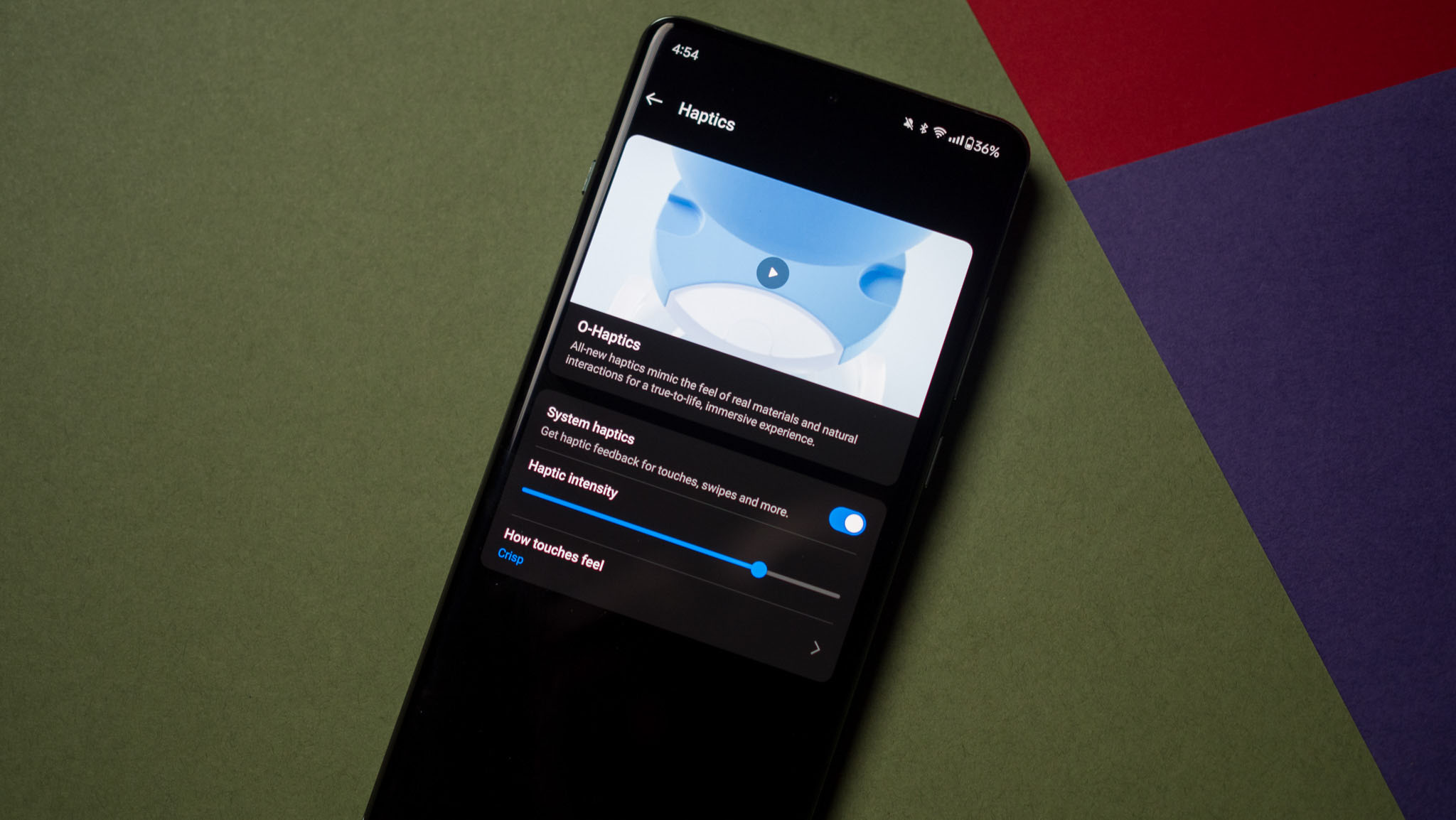 OnePlus 12 vibration settings