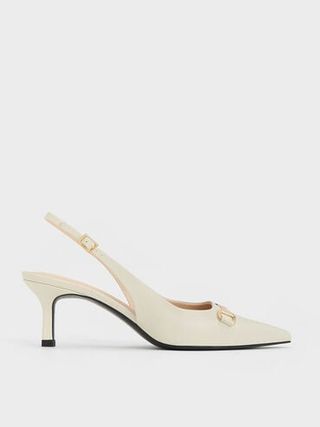 Leslie Metallic-Accent Slingback Pumps