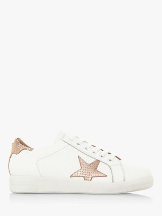 Dune Edris Leather Lace Up Star Trainers