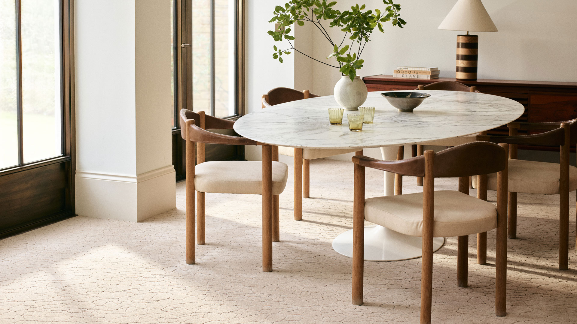 dining room with Brintons carpet