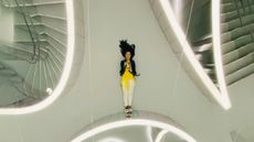 Es Devlin in her Mirror Maze (cropped image)