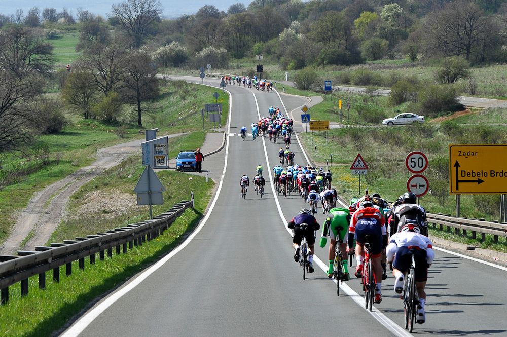 In the peloton during stage 2 at the Tour of Croatia