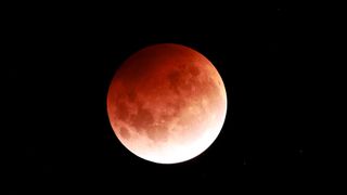 Blood red colored moon 