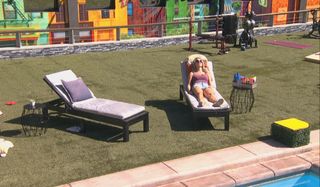 Nicole Franzel sun bathing by the pool Big Brother CBS