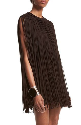 Leather Fringe Shift Dress