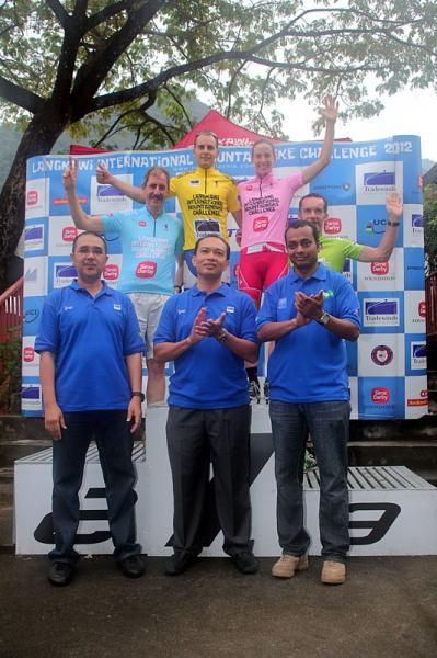 The four category leaders after stage 4 of the Langkawi International Mountain Bike Challenge