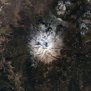 Mt. Shasta in November 2013 had less snow than usual.
