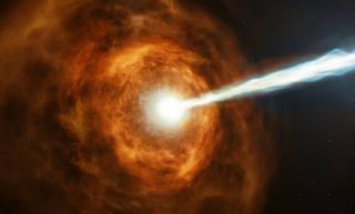 An artist's depiction of a gamma-ray burst.