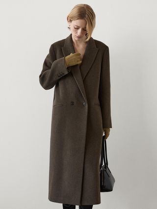 Massimo Dutti, Long Wool Blend Coat