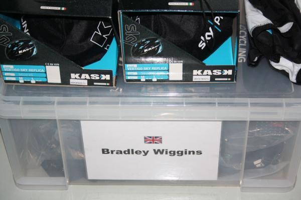 Each rider has their own pit for bikes and clothing