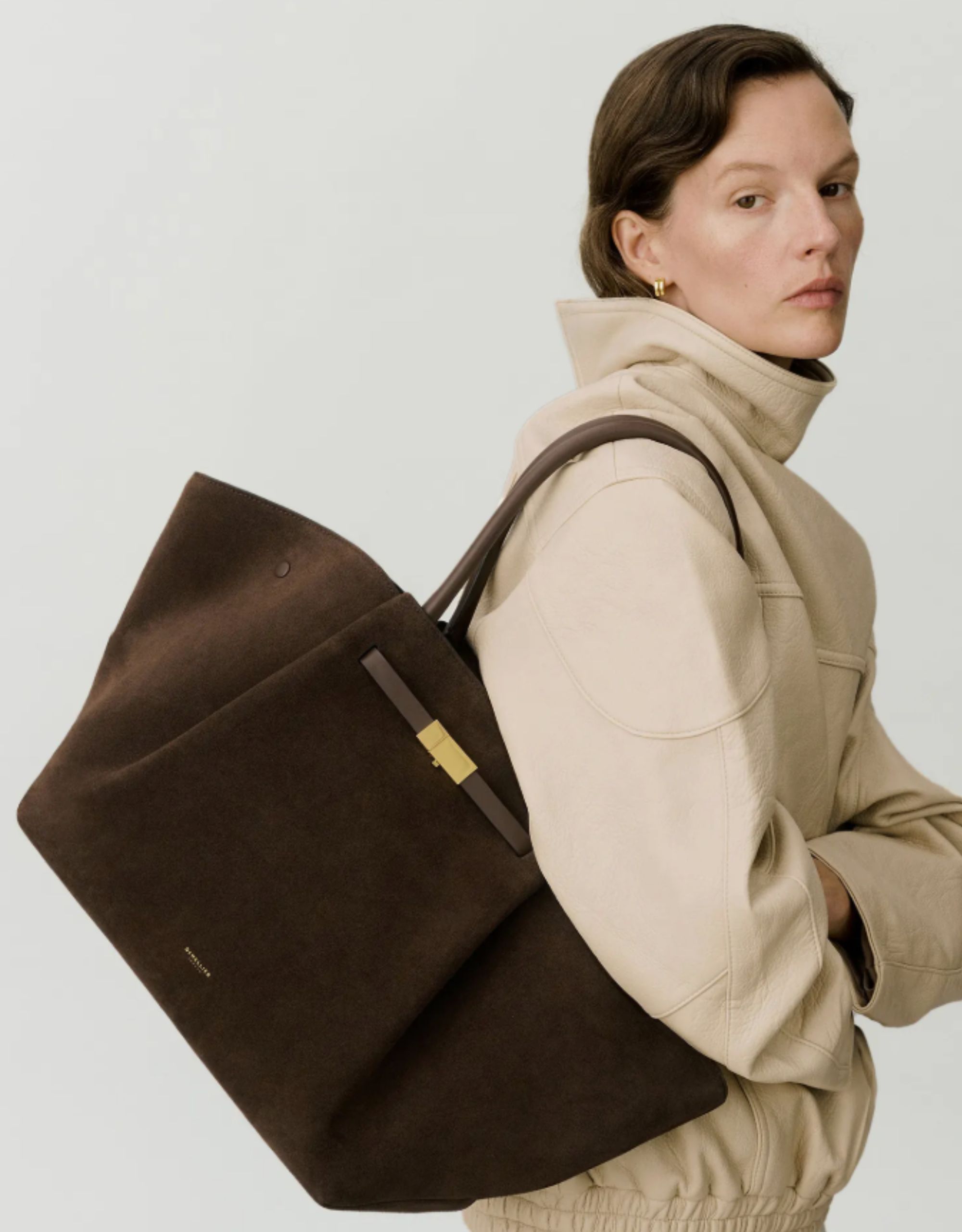 chocolate suede DeMellier The New York Tote