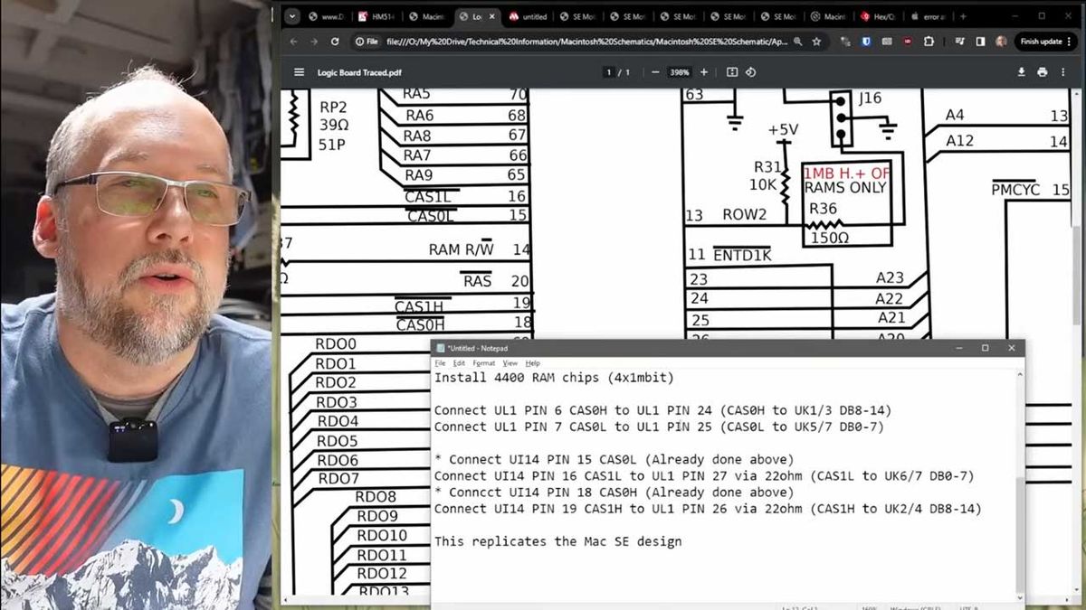 Mac Classic modded to 4MB onboard