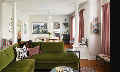 living room with books