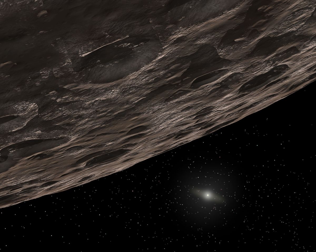 An artist&#039;s representation of a generic Kuiper Belt object.